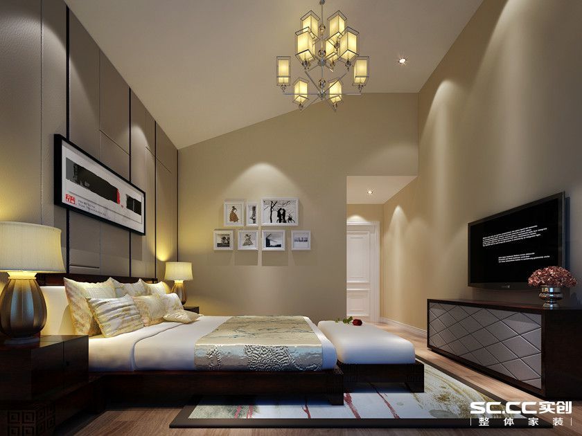 卧室图片来自实创装饰晶晶在嘉华春晓216平中式混搭时尚之家的分享