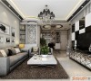 银基王朝 三居室 后现代风格 装修设计案例 效果图-客厅设计：
客厅黑白的主色调搭配，颜色形成鲜明的对比，美观大方、简洁而又时尚。