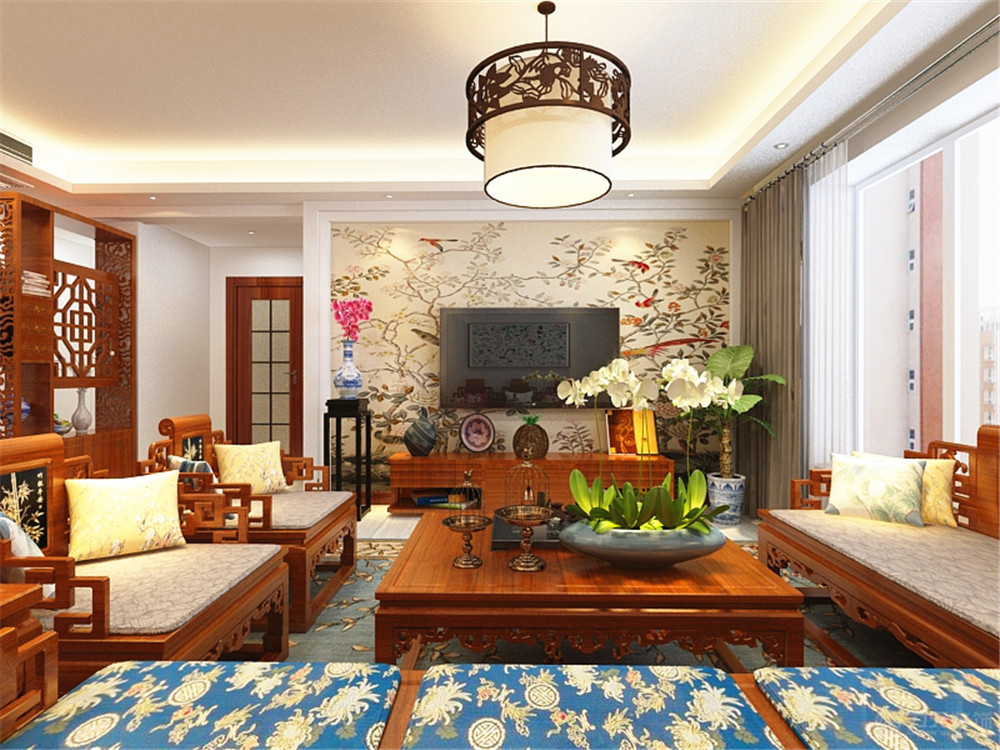 中式 客厅图片来自阳光力天装饰梦想家更爱家在中式 中粮 130平米的分享