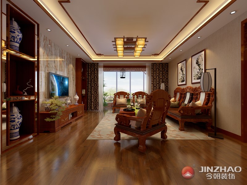 中式 客厅图片来自阿布的小茅屋15034052435在走进新中式家-省委劲松小区200平的分享