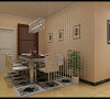 海马公园 三居室139平米 现代简约风格 装修设计案例 效果图-餐厅