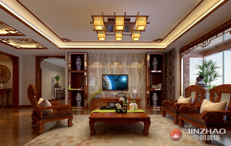 中式 客厅图片来自阿布的小茅屋15034052435在走进新中式家-省委劲松小区200平的分享