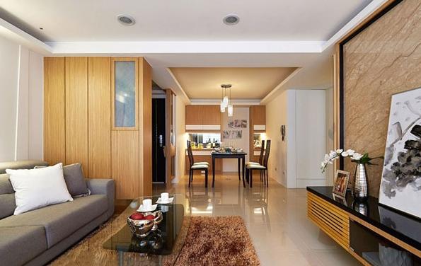 三居 80后 白领 简约 客厅图片来自武汉实创装饰在中大长江紫都127平现代风的分享