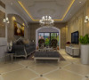 银河丹堤 130平三居室 欧式风格 装修设计案例 -客厅