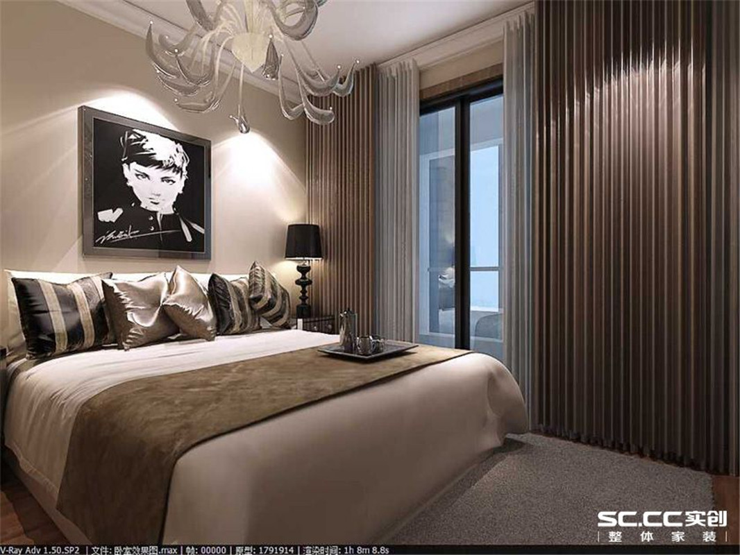 天地湾 现代简约 两居 卧室图片来自郑州实创装饰啊静在天地湾三期温馨现代简约两居的分享