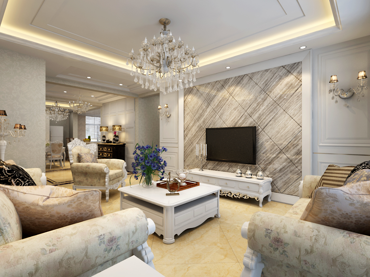 客厅图片来自广州实创装饰朱建芳在江山翠苑140平简欧风格的分享