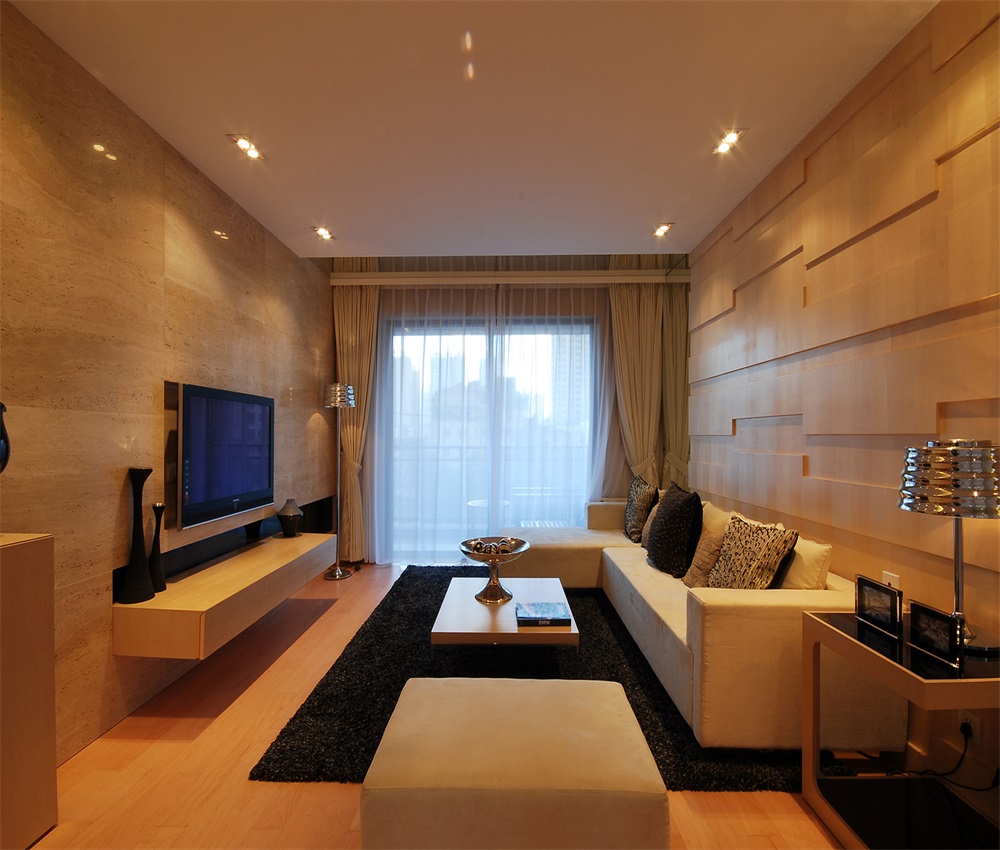 客厅 阳台 电视背景墙图片来自上海蓝图空间在简约豪园的分享