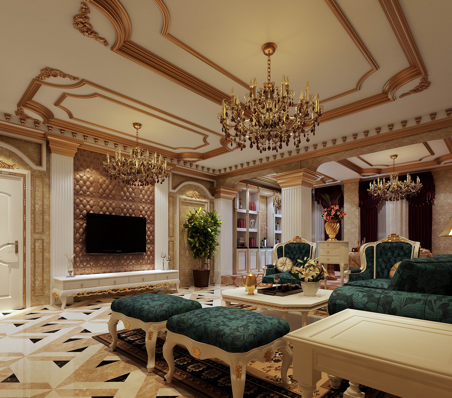 欧式 别墅 客厅图片来自湖南名匠装饰在碧桂园别墅400平米欧式风格装修的分享