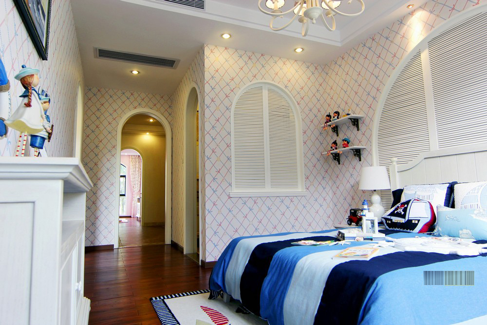 地中海 软装设计 装修案例 室内设计 卧室图片来自一道伍禾装饰在鸿坤林语墅软装设计案例的分享
