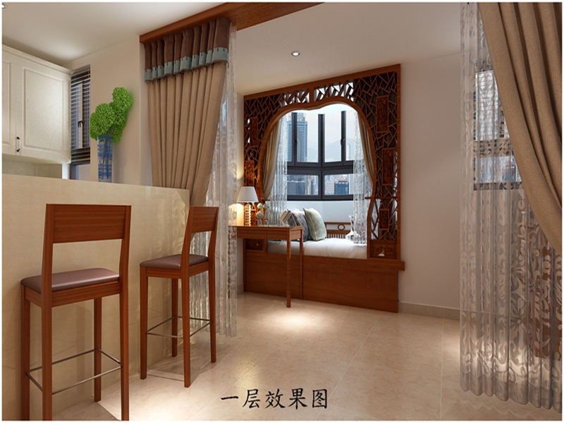 别墅 现代 中式 餐厅 厨房 卧室 客厅图片来自快乐彩在独栋别墅美林小镇现代中式装修的分享