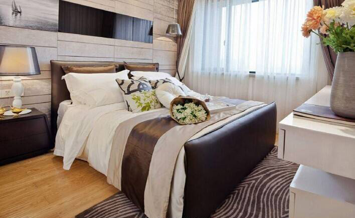 三居 现代 装修设计 卧室图片来自夏曼在绿都紫金华庭 三居 现代风格的分享