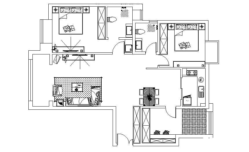 客厅 餐厅 卧室 厨房 户型图图片来自实创装饰晶晶在浦东127平三居简欧三口之家的分享