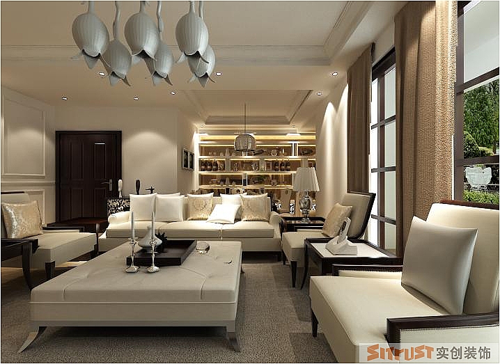 大观国际 150平米 现代风格 三居室 装修设计 客厅图片来自郑州实创-整套家装在大观国际现代三居室装修案例的分享