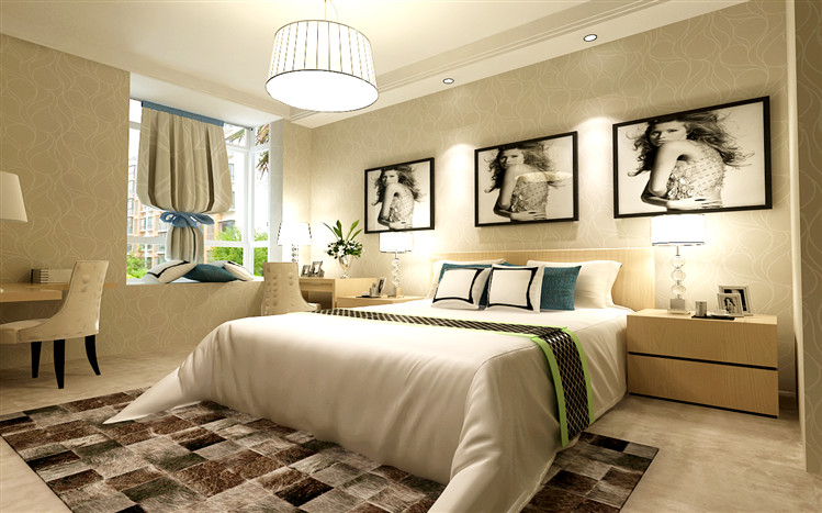 瀚海泰苑 三居 现代 装修 效果图 卧室图片来自夏曼在瀚海泰苑 三居 现代风格装修设计的分享