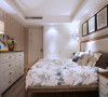 蓝堡湾 110平三居室 美式田园风格 装修设计案例 效果图-卧室