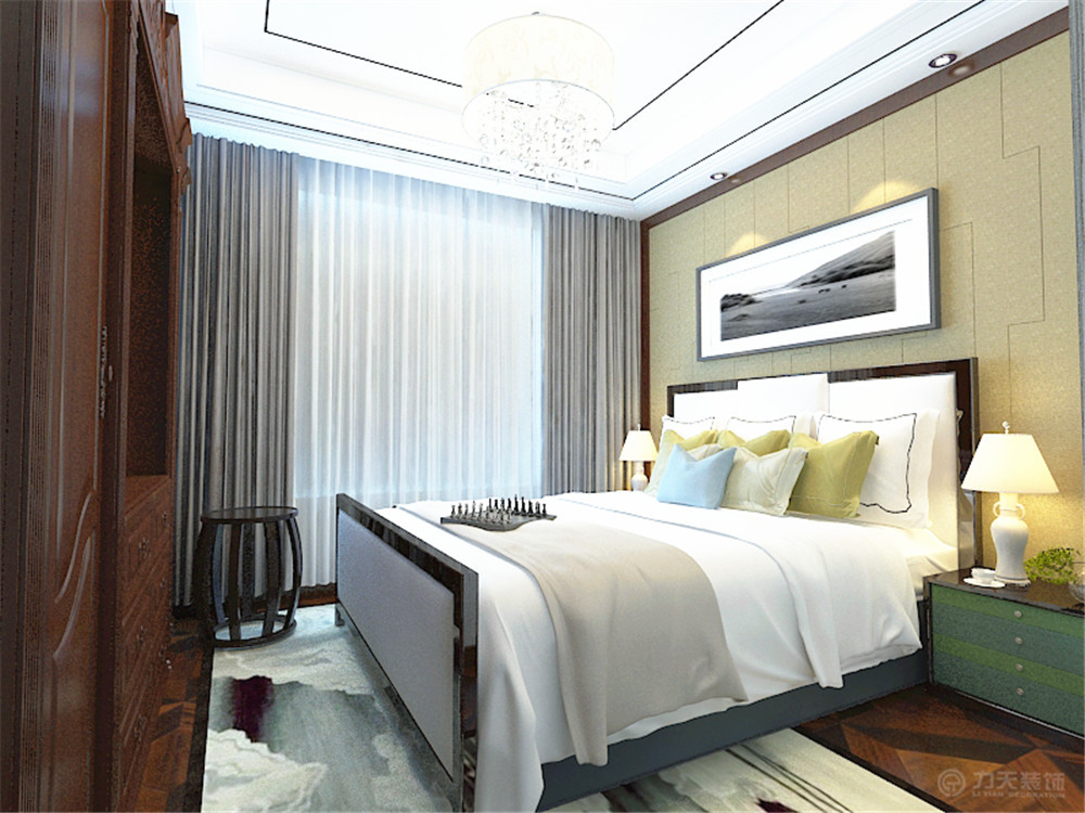 新中式 卧室图片来自阳光力天装饰梦想家更爱家在新中式 中粮大道 100㎡的分享