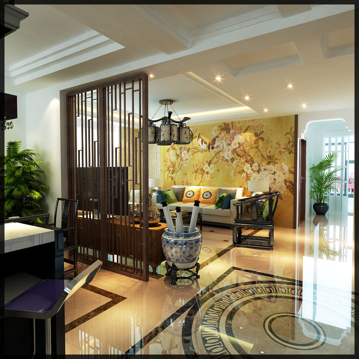 四居 大城府 白领 客厅图片来自百家设计小刘在大城府160平现代风格的分享