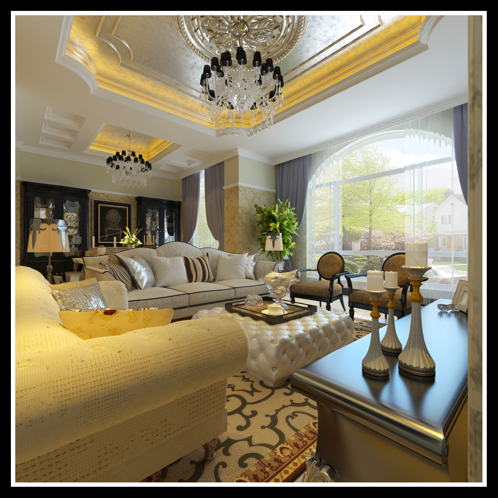 别墅 凤凰城 欧式 客厅图片来自百家设计小刘在碧桂园凤凰城240平欧式奢华风的分享