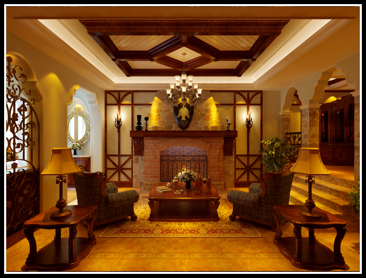 别墅 十二橡树 欧式 客厅图片来自百家设计小刘在保利十二橡树330平别墅欧式风格的分享
