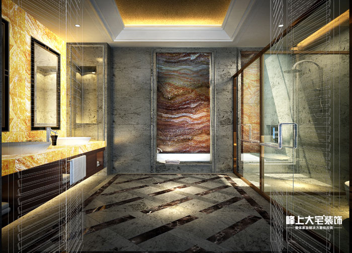 卫生间图片来自峰上大宅装饰长沙在松山湖别墅-新中式风格的分享