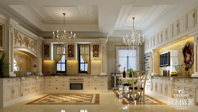 厨房图片来自成都尚层别墅装饰装修公司在欧式古典作品的分享