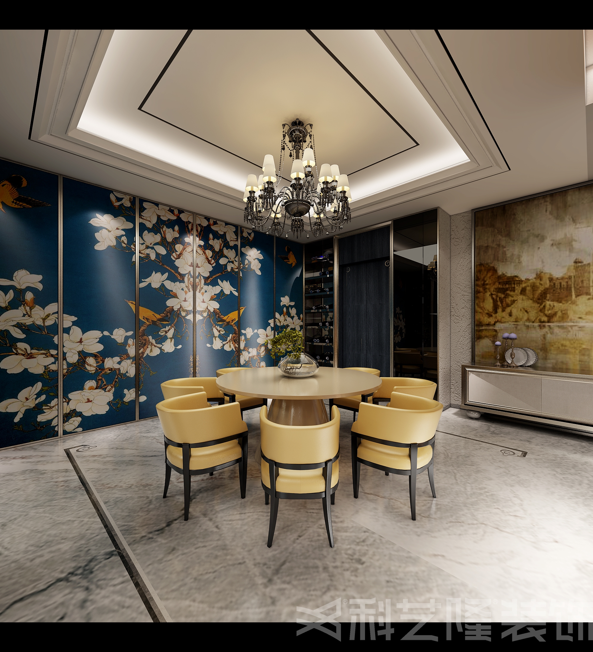 餐厅图片来自天津科艺隆装饰在中信珺台-现代中式风格-370㎡的分享