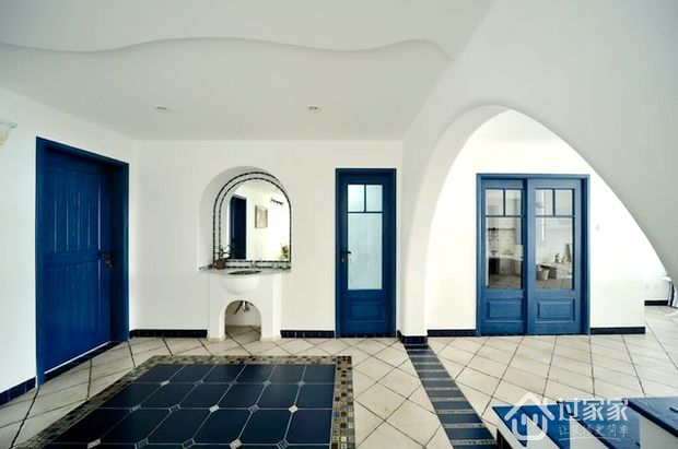 小资 80后 白领 收纳 旧房改造 玄关图片来自过家家装饰在125平地中海风三居室  回归自然的分享