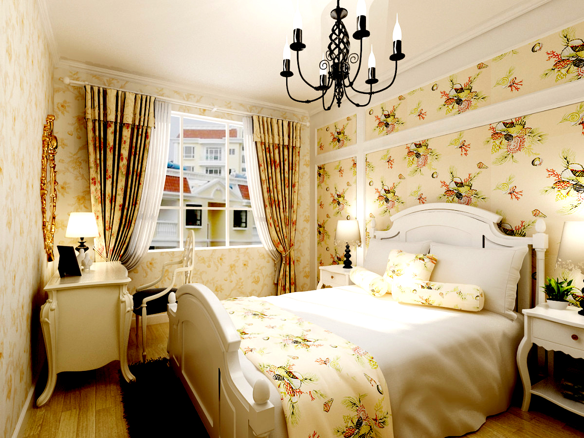 二居室 90平 卧室图片来自武汉嘉年华装饰在宁静温馨田园二居装修的