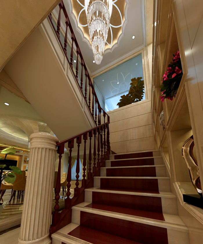 楼梯图片来自宏誉装饰-Paul在340平欧式装修案例的分享