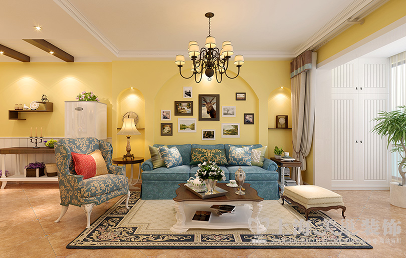 客厅图片来自曹素雅美巢装饰在嘉辰丽景苑126平装修田园效果图的分享