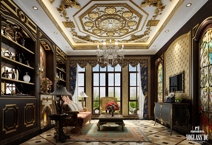 客厅图片来自成都尚层别墅装饰装修公司在极度奢华的别墅风格作品的分享
