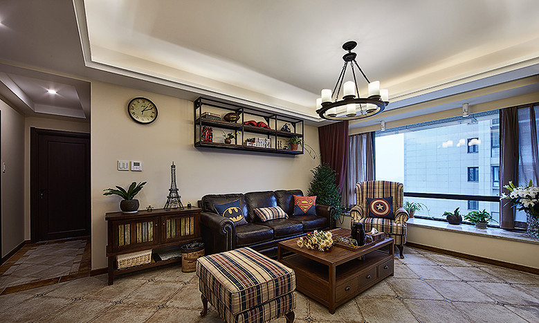 客厅图片来自家装大管家在流金岁月 126平美式混搭舒适3居的分享