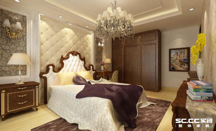 欧式 三居 中海万锦城 卧室图片来自实创装饰上海公司在奢华沉稳打造成功人士之家的分享