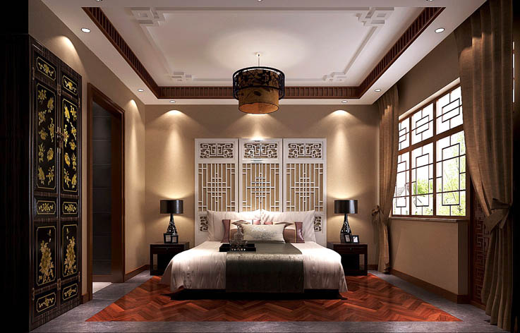 高度国际 装修 新中式 四合院 别墅 卧室图片来自say简单在私人四合院设计的分享