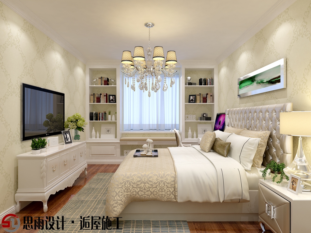 简约 欧式 三居 卧室图片来自思雨易居设计-包国俊在《惠风和畅》瘦西湖110简欧风的分享