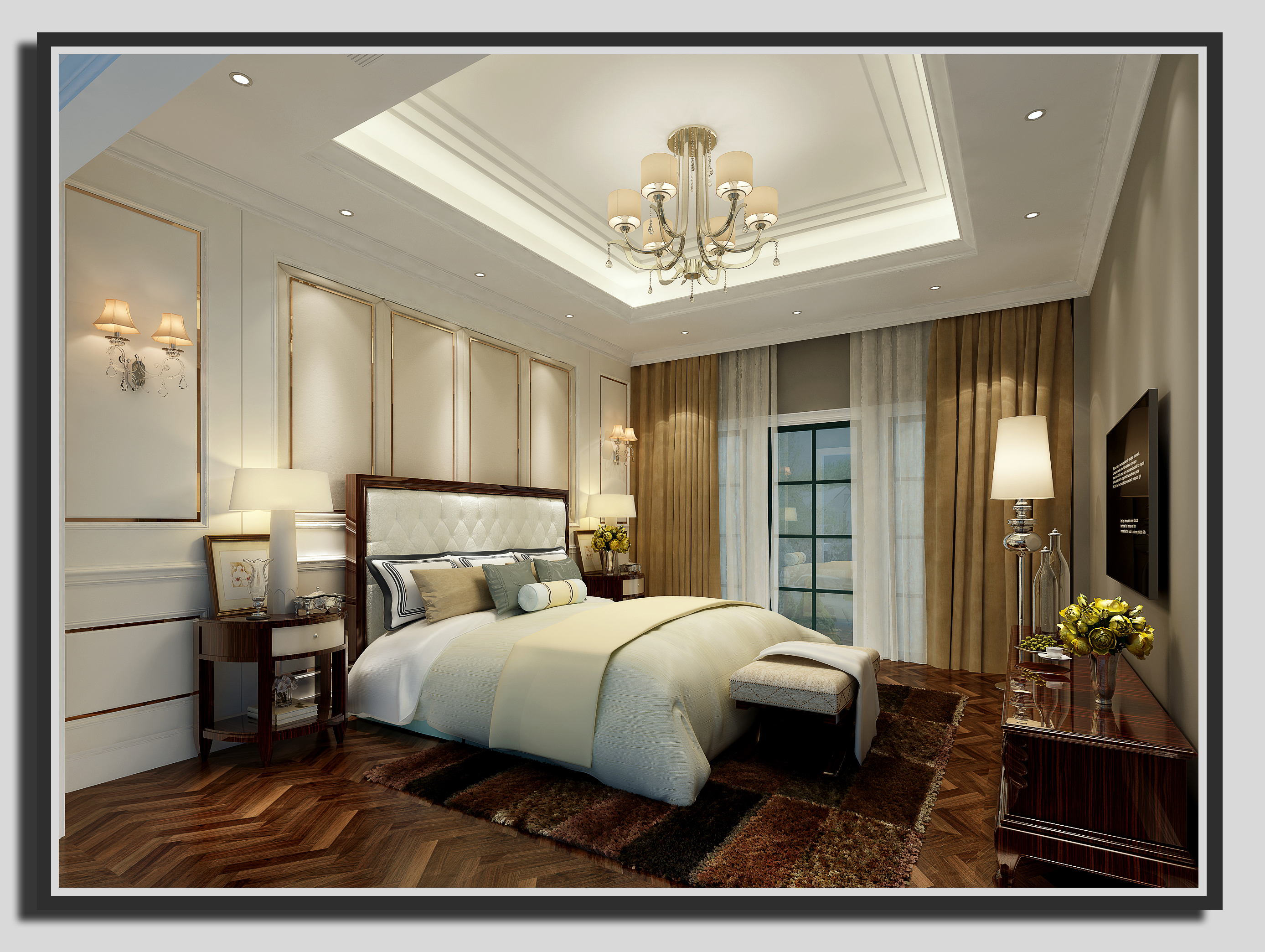 美式 别墅 卧室图片来自武汉东易日盛在碧桂园—美式风格—侯运华的分享