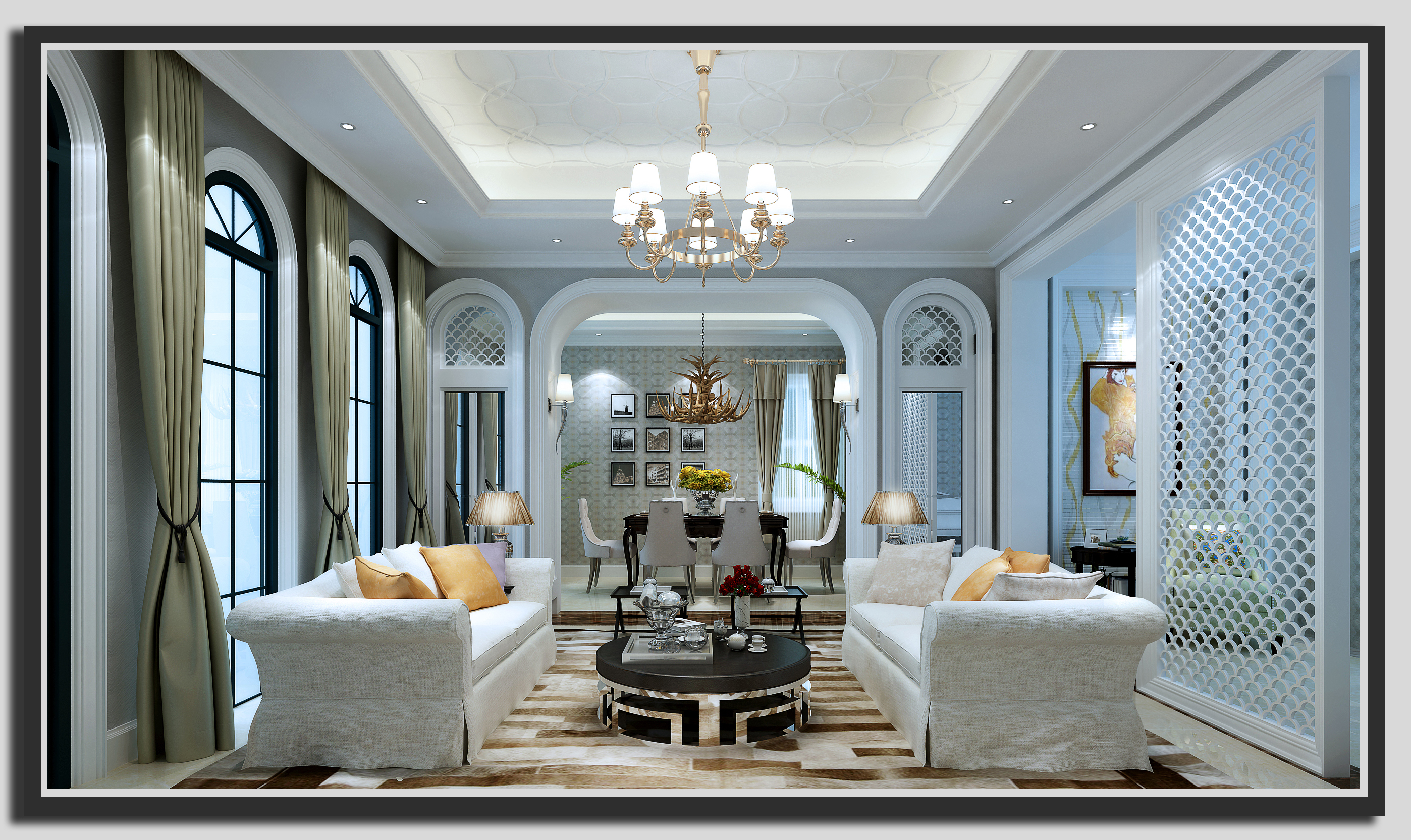 美式 别墅 客厅图片来自武汉东易日盛在碧桂园—美式风格—侯运华的分享