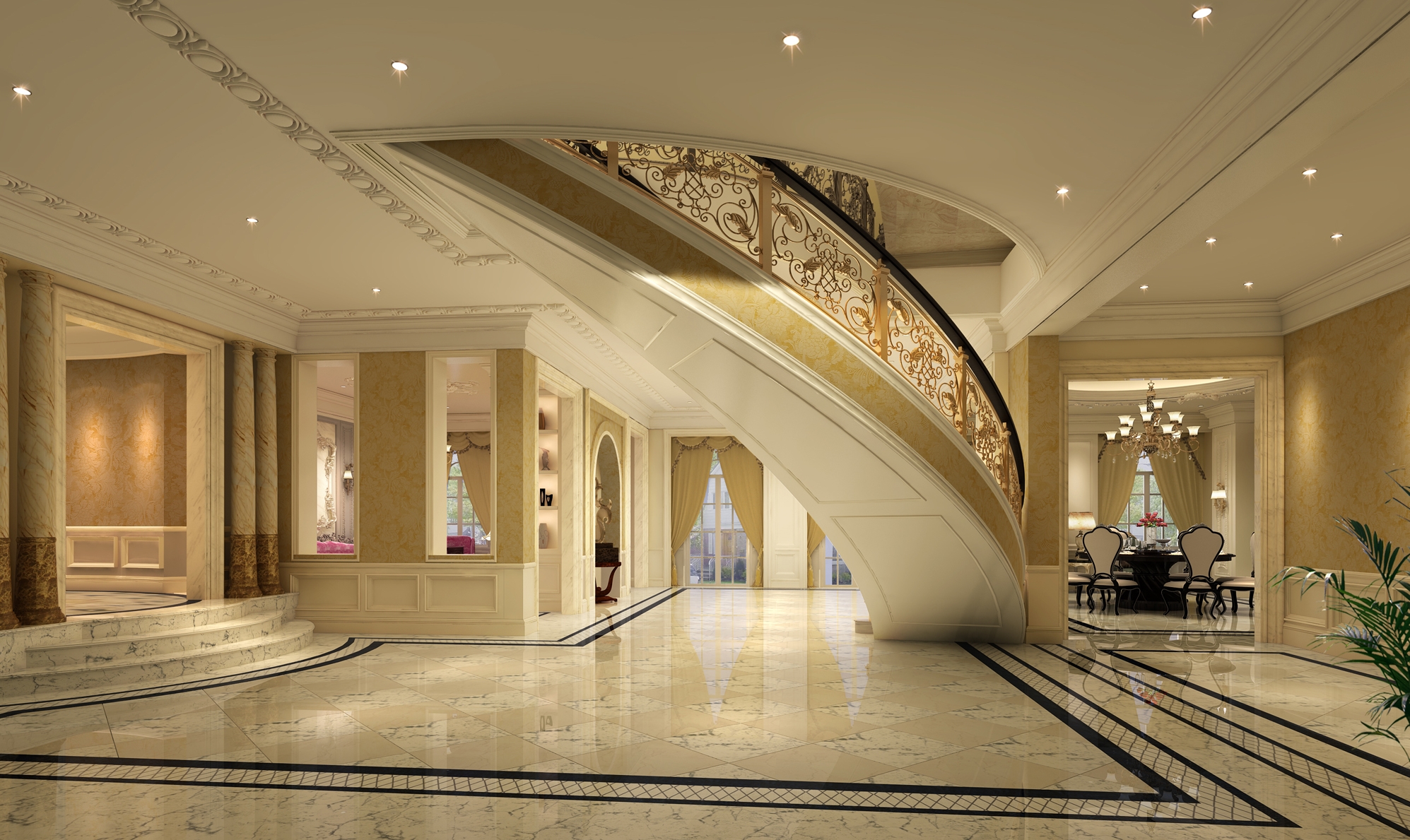 法式风格 原创国际 品质墅装 全案设计 楼梯图片来自原创国际别墅装饰在海兰云天的分享
