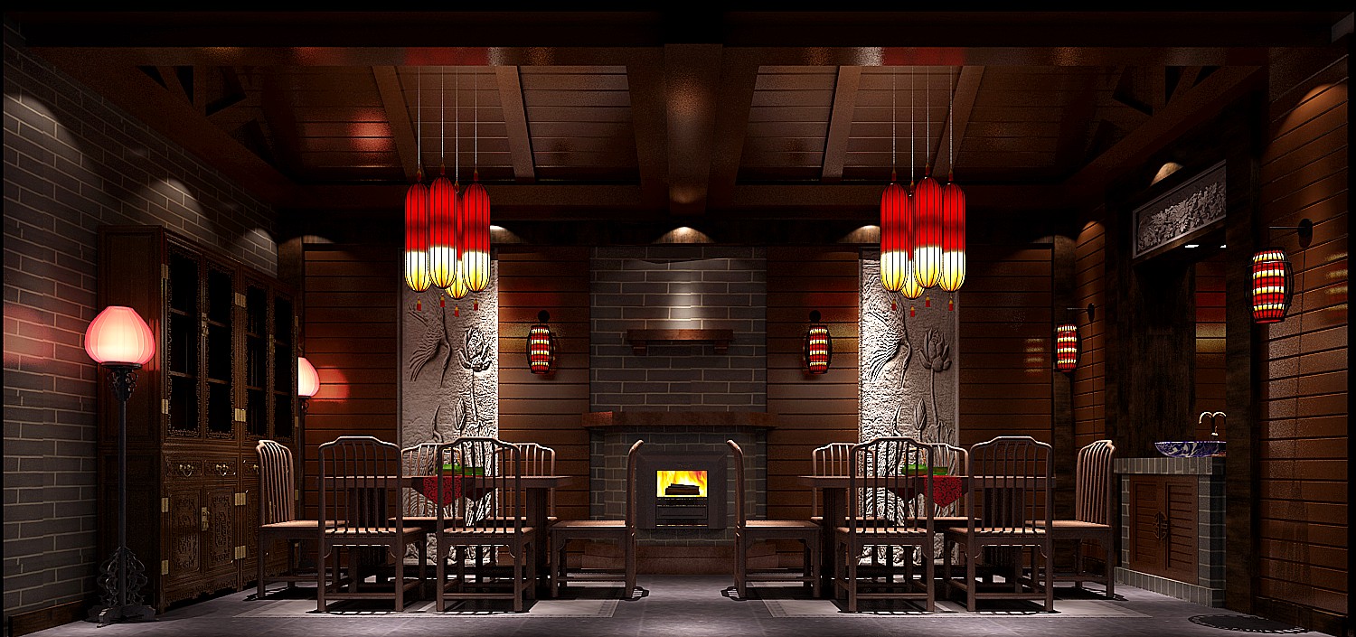 图片来自成都餐饮装修在新中式风格1000㎡—金标装饰的分享