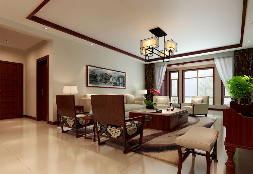 简约 中式 三居 白领 收纳 80后 小资 客厅图片来自实创装饰百灵在新中式温馨三居室的分享