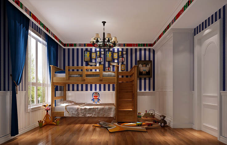 公寓 三居 地中海 儿童房图片来自高度国际装饰宋增会在世纪城130平米地中海的分享