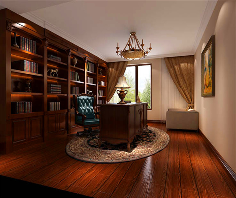 公寓 三居 新中式 书房图片来自高度国际装饰宋增会在西山一号院180平米新中式的分享