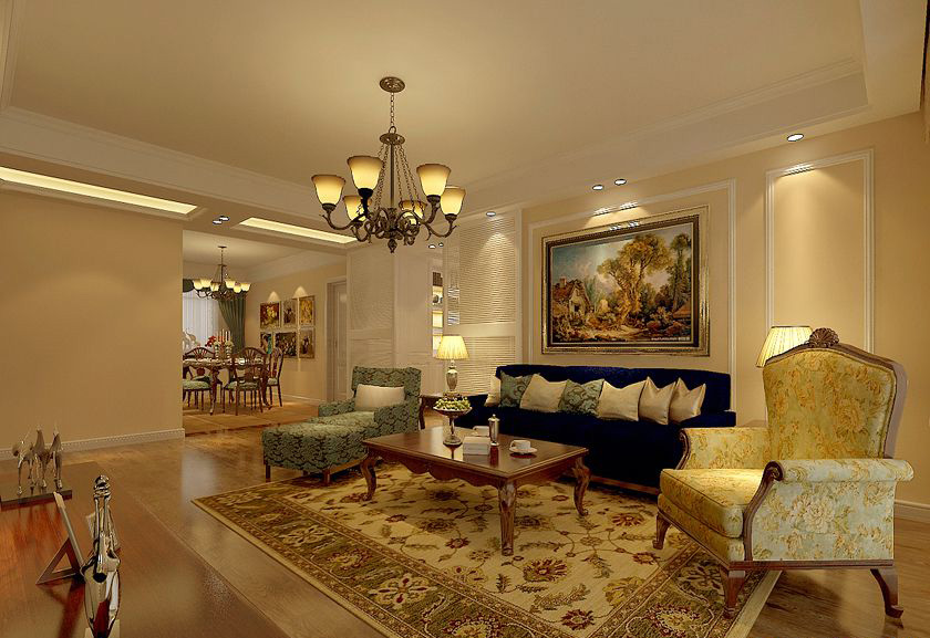 简约 欧式 三居 白领 收纳 80后 小资 客厅图片来自实创装饰百灵在美式风格 126㎡的分享