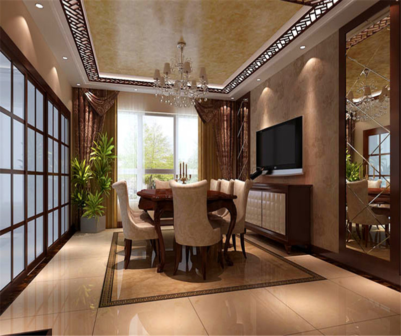 平层 四居 餐厅图片来自高度国际装饰宋增会在西山壹号院360平米港式风格的分享
