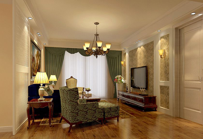 简约 欧式 三居 白领 收纳 80后 小资 客厅图片来自实创装饰百灵在美式风格 126㎡的分享