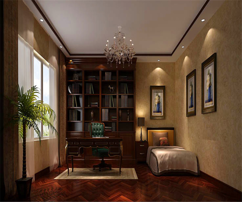 平层 四居 书房图片来自高度国际装饰宋增会在西山壹号院360平米港式风格的分享