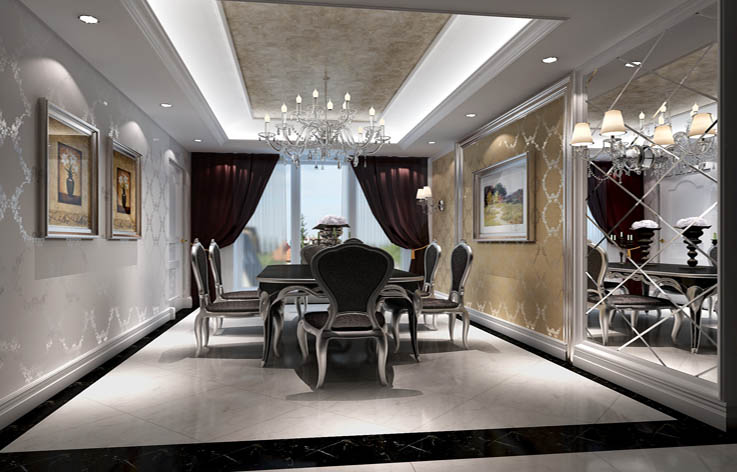 三居 简约 欧式 公寓 餐厅图片来自高度国际装饰宋增会在冠城名敦道179平米简欧风格的分享
