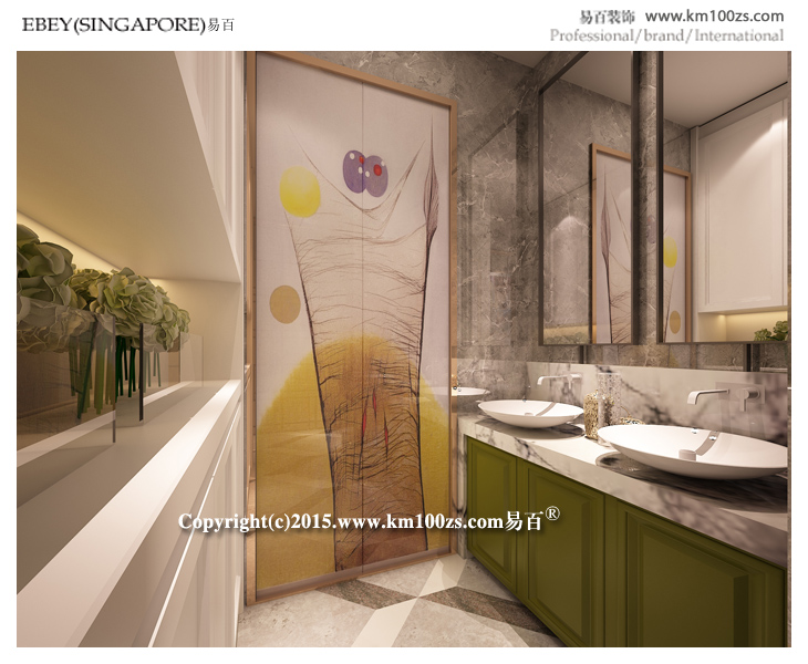 欧式 简约 卫生间图片来自昆明易百装饰-km100zs在圣世一品70平米简欧风格的分享