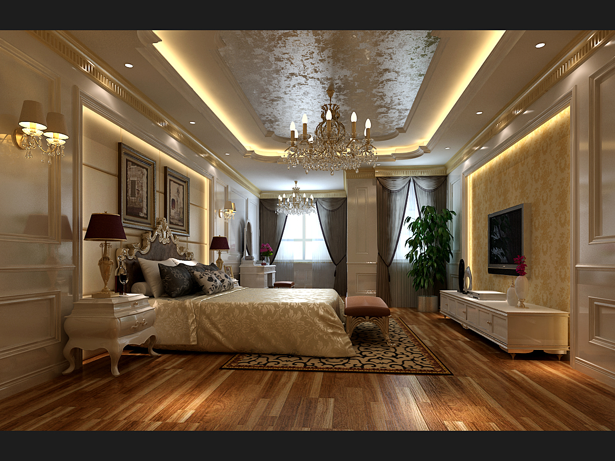 别墅 卧室图片来自合为国际装饰在盛世康城中式装修风格的分享