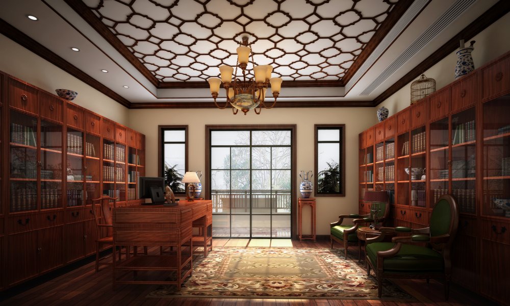 书房图片来自宏誉装饰-Paul在鹭湖宫6区 老上海风情的分享